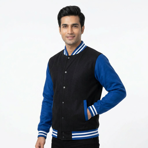 Blouson universitaire unisexe 2025 en laine légère à capuche, patchwork, style streetwear, personnalisable, haute qualité, best-seller, col montant - Product Image 1