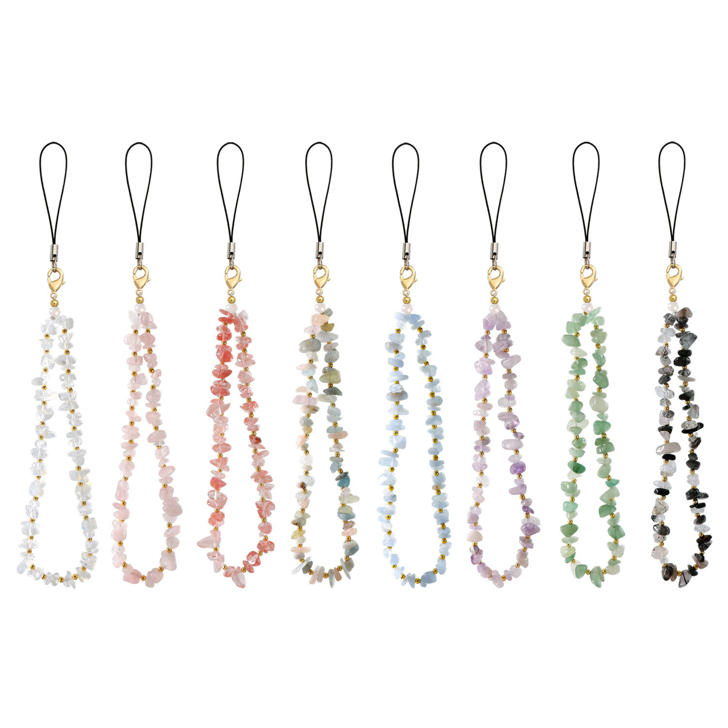 Natural Stone Beaded Bracelet Mobile Phone Wristlet With Oem Option