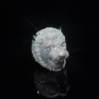 2025 nouveau Design argent Moissanite VVS1 D couleur glacé 3D haute qualité personnalisé personnage Lion anneau HipHop Style Unique