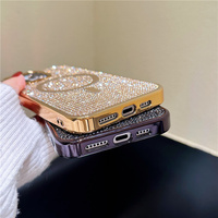 Étui de téléphone portable scintillant diamant galvanoplastie de luxe pour iPhone 16 Pro couverture magnétique pour iPhone 15 14 13 12 11 Pro Max