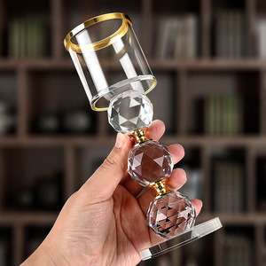 Bougeoir en cristal de verre avec tube cylindrique en verre Décoration de table de mariage - Product Image 4