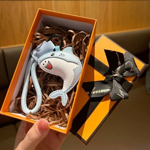 Animal Car Keyring Souvenir Promotion Gifts High Quality Handbag Decoration Soft PU <b>Leather</b> Cute Shark Cartoon Whale <b>Keychain</b> - Product Image 6