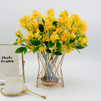 Fleurs artificielles en soie, jasmin orange, tige unique, nouvelle tendance, décoration d'événements, ornements de branche d'orchidée, vente en gros