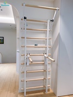 Barres d'escalade suédoises avec barre de traction amovible, station de dips et support de squat pour étirements et entraînement complet du corps