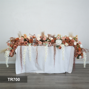 ของตกแต่งทางเดินงานแต่งงาน DKB ชุดดอกไม้ประดับโต๊ะอาหาร แถวดอกกุหลาบผ้าไหมประดิษฐ์สำหรับตกแต่งโต๊ะกลางงานแต่งงาน - Product Image 3