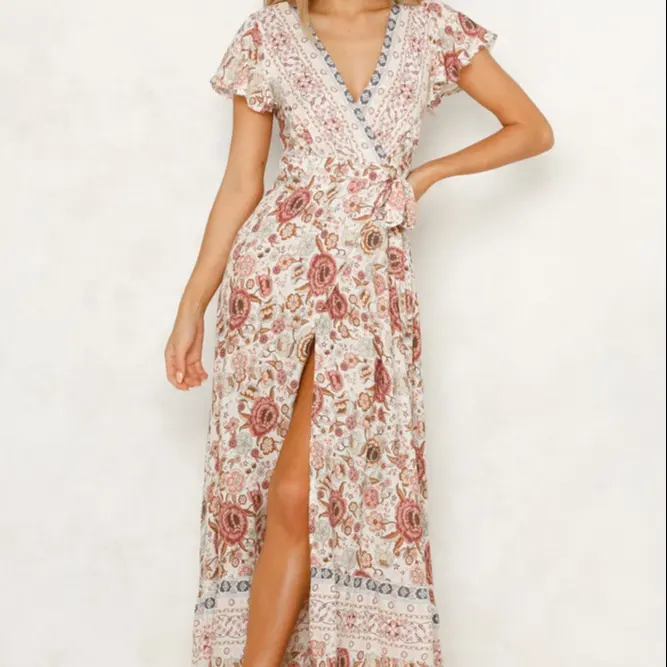 2022 cross border new summer leisure hot sale holiday printed sexy dress women's dress