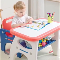 Bureau de travail ergonomique pliable en plastique pour activités de bébé, mobilier nordique pour enfants, ensemble de tables d'étude et de chaises pour chambre d'enfants