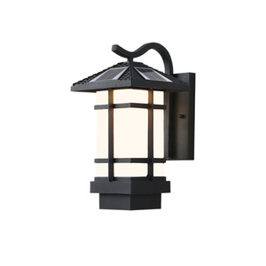 Solar Lattice <b>Wall</b> Lamp Black LED Outdoor IP65 Waterproof 18cm High Glazed Cover 10-Year Warranty Die Cast Aluminum <b>Dimmable</b> for - Product Image 3