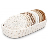 Set de table tissé écologique style nordique, dessous de plat résistant à la chaleur, tapis anti-brûlure pour casseroles et bols, pour la vaisselle et l'usage domestique