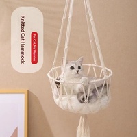 Hamac pour chat bohème, tressé à la main, lit pour animaux de compagnie, berceau confortable, panier suspendu pour cage, lit pour animaux de compagnie