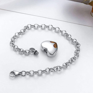 Neues Hot Heart Urn Crema tion Armband für Asche Edelstahl Asche Schmuck Dog Paw Print Urne für Haustier Tiere Asche - Product Image 3