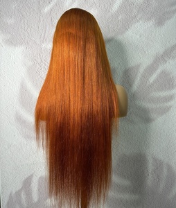 Perruque en cheveux humains couleur gingembre 13x4, perruque frontale en dentelle transparente HD, pré-plumée, couleur gingembre-<span class=keywords><strong>orange</strong></span>, densité 350 - Product Image 1