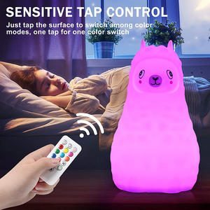 USB recargable Alpaca Llama silicona LED luz de noche silicona suave adulto y bebé lámpara mágica de estado de ánimo para uso en la habitación - Product Image 3