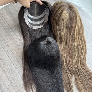 Toupee de Cabello Europeo Virgen de Primera Calidad, Topper de Cabello Humano Remy Premium, Topper de Encaje HD de Lujo con Tira de PU para Mujer - Product Image 4