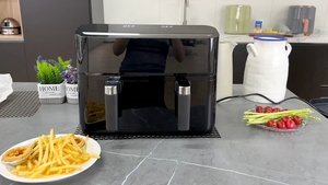 Penggorengan udara panas, baru 1800W 8L 9L keranjang ganda penggorengan udara 2 zona kontrol terpisah - Product Image 3