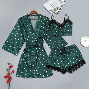 Conjunto <span class=keywords><strong>de</strong></span> Pijamas Estampados <span class=keywords><strong>de</strong></span> Moda para <span class=keywords><strong>Verano</strong></span>/Invierno/Otoño/Primavera, con Camisón <span class=keywords><strong>de</strong></span> Seda sin Tirantes y Ropa para el Hogar - Product Image 6