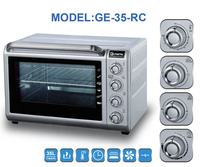 Four à convection électrique de table 35L en métal pour la cuisson de pizzas et usage domestique