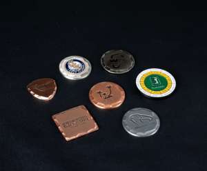 Marqueur de balle de golf électrophorétique en étain antique avec bord peint irrégulier, fonctionnel, <span class=keywords><strong>d</strong></span>écoratif, cadeau personnalisé pour club de golf - Product Image 5