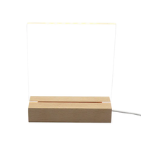 Lampe à base en bois de différentes tailles, base ronde ovale en bois, veilleuse LED