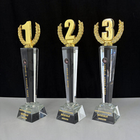Concours de remise de prix personnalisés 123, champions sportifs, accessoires éducatifs, trophée en verre de cristal