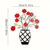 Artisanat en fer forgé minimaliste moderne, motif floral rouge et feuilles dorées, best-seller transfrontalier pour la maison et le salon