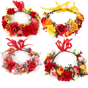 Guirnalda de Rosas Artificiales Hechas a Mano al por Mayor de Fábrica, Diadema de Novia, Estilo Princesa de Hadas, 47 cm, para Bodas, Fiestas, Fotografía - Product Image 1