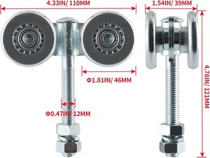 <span class=keywords><strong>Rail</strong></span> de conception industrielle suspendu <span class=keywords><strong>porte</strong></span> de grange <span class=keywords><strong>coulissante</strong></span> roue à rainure <span class=keywords><strong>double</strong></span> voie - Product Image 3