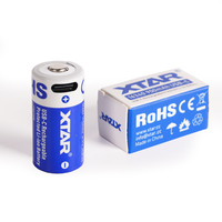 Batteries rechargeables Xtar de haute qualité 16340, 900 mAh, 3,7 V, LiCoO2 Cathode, décharge 2,7 A, pour lampe torche et jouets (800 cycles)
