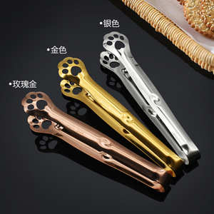 Pinzas de Acero Inoxidable 304 con Forma de Pata de Gato, Utensilios de Cocina, Pinzas Creativas para Tartas, Pinzas para Ensaladas, Pinzas para Barbacoa, Pinzas con Recubrimiento de Titanio, Pinzas para Hielo - Product Image 1