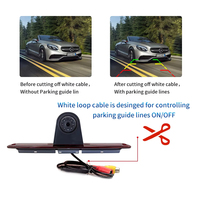 Rétroviseur LED 7 pouces avec fonction de vue nocturne caméra de recul de feu de freinage de voiture pour caméra de recul de stationnement Mercedes Sprinter