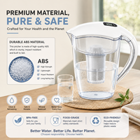 Teko Filter Air Alkali 3.5L dengan 7 Tahap Filtrasi, Bebas BPA, Pemurni Air Mineral