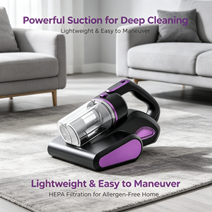 Aspirateur à matelas UV sans balais 14KPa à forte aspiration pour l'entretien des literies domestiques et l'élimination des acariens - Product Image 1