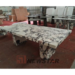 <span class=keywords><strong>Mobili</strong></span> in marmo di lusso italiano su misura di grandi dimensioni rettangolare Calacatta <span class=keywords><strong>Viola</strong></span> <span class=keywords><strong>Viola</strong></span> Base quadrata tavolo da pranzo in marmo - Product Image 5