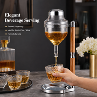 Distributeur de boissons froides en verre en gros, refroidisseur de vin avec support et couvercle en acier inoxydable pour bar et fête