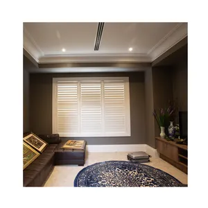high quality interior plastic shutter PVC plantation shutters window bi-fold plantation shutter