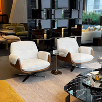 Fauteuil de détente rétro de luxe italien, fauteuil pivotant individuel, fauteuil minimaliste pour salon, hall, bureau, hôtel, réception