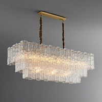 Lustre de luxe en verre et cuivre sur mesure pour salon, salle à manger, chambre principale, suspension en verre