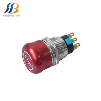 Tombol Saklar Stop Darurat Putar Stainless Steel 16/19/22mm 250V IP40 IK10 3A untuk Kontrol Industri