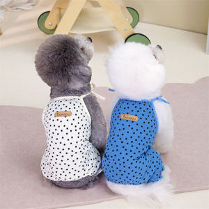 Combinaison pour chien en coton à quatre pattes avec motif étoile et bretelles réglables pour petits chiens - Product Image 1