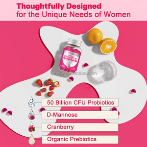 Venta al por mayor apoyo diario Vaginal, salud digestiva 50 mil millones de UFC suplemento intestinal Ph equilibrio probióticos gomitas para mujeres - Product Image 4