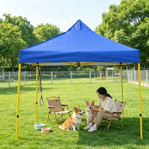 Tonnelle pliante instantanée 3x3m (10x10ft) jaune avec cadre en fer, logo personnalisé et parois latérales pour événements - Product Image 1