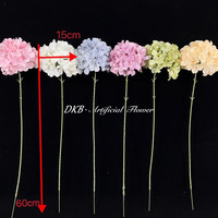 Boules de fleurs d'hortensia artificielles en soie, faites à la main, effet toucher réel, en forme de boule, avec feuilles réalistes, pour la décoration de bouquets de mariage.
