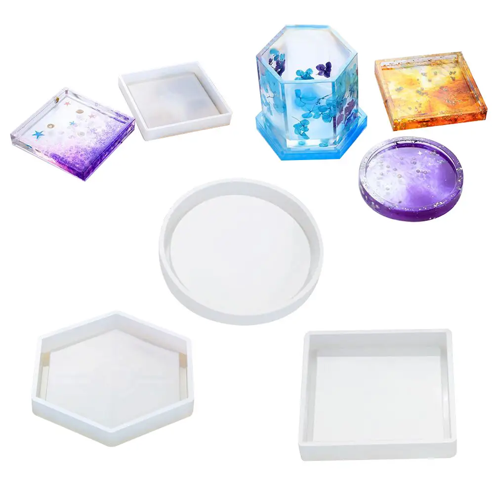 Untersetzer Harz Gussform Silikon Schmuck Achat Herstellung DIY Kristall Epoxy Clear Mould Creative Casting Craft