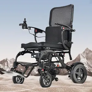 كرسي متحرك فائق الخفة قابل للطي مصنوع من ألياف الكربون كرسي كهربائي للمسنين والمعاقين كرسي كهربائي متحرك