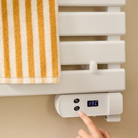 Pemanas Handuk Aluminium Putih Modern 500W Radiator Listrik Penghangat Dinding untuk Kamar Mandi Hotel Spa Bersertifikasi IP24 CE