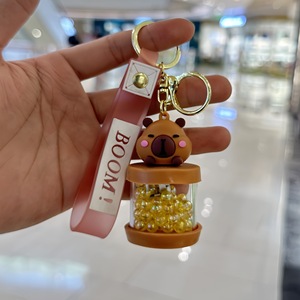 Porte-clés OEM Capybara parfumé avec perles, breloque pour clés de voiture, accessoire étudiant, vente en gros - Product Image 1