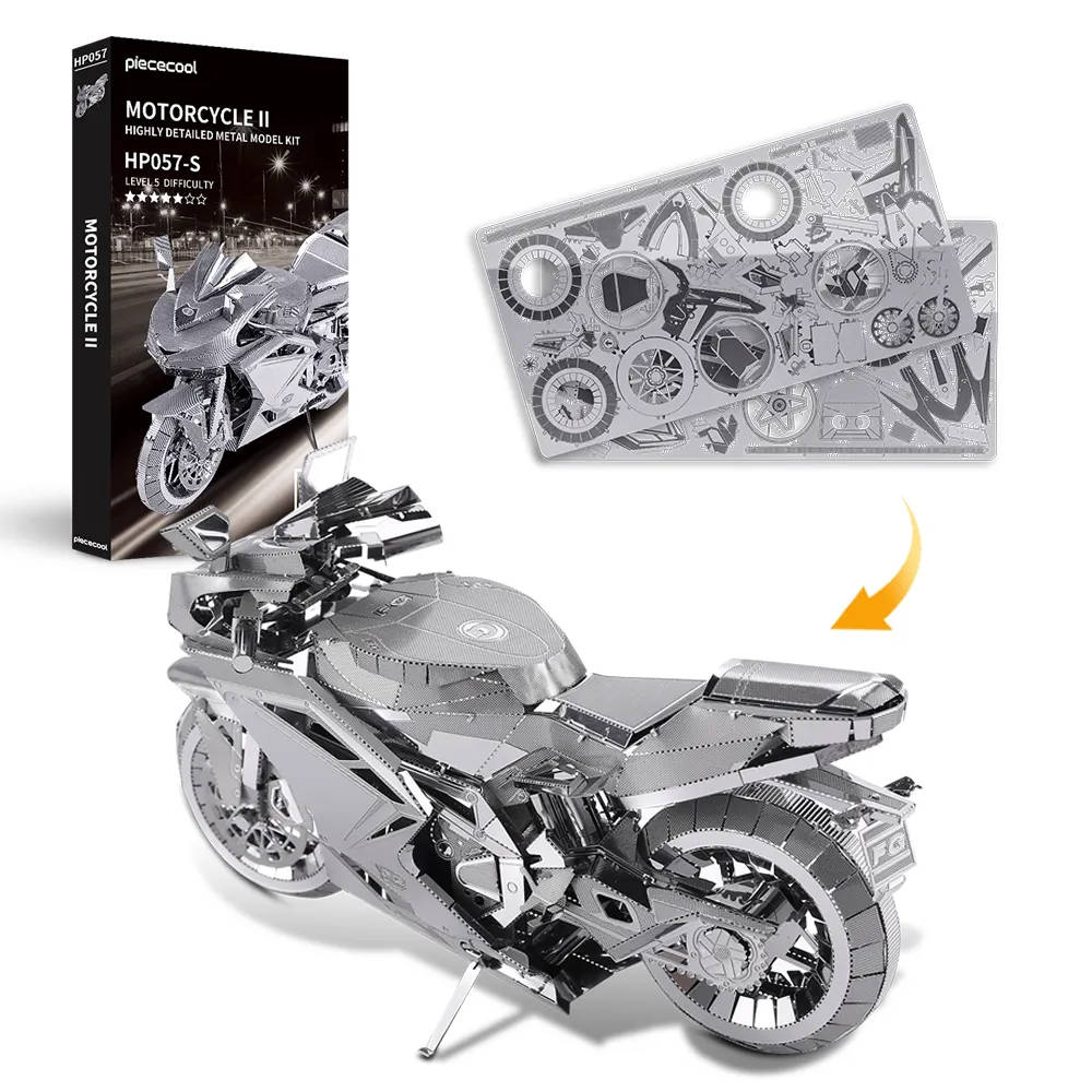 Pcecool modelo de metal artesanato para motocicleta ii, artesanal, jogos de <span class=keywords><strong>cérebro</strong></span> de veículo, quebra-cabeça de metal para adolescentes e adultos