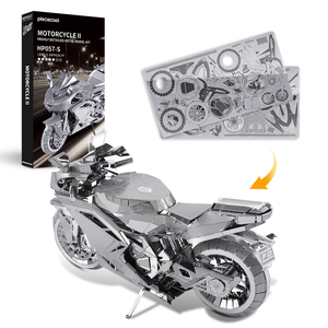 Piececool Handicraft Metal Model MOTORCYCLE II Handmade Vehicle Brain Games Cars Metal Puzzle For Teens And Adults