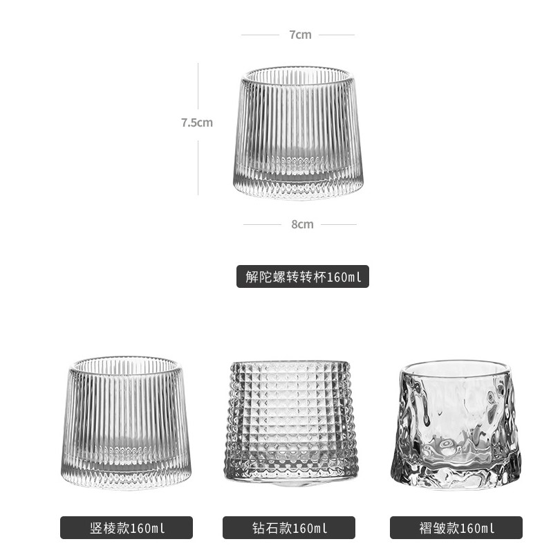 Rolling Thick Bottom crystal Shot Glass whiskey glass tumbler glass