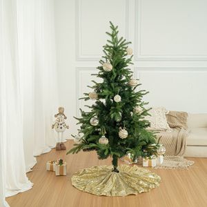 Jupe de sapin de Noël en <span class=keywords><strong>acrylique</strong></span> blanc, tricotée en câble, écologique, 24/36/48 pouces, avec anneau de base circulaire, pour la décoration de Noël à la maison et les fêtes - Product Image 3